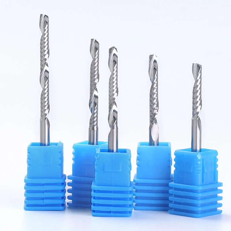 JR 3.175mm Solid Carbide Single Flute End Mill 1F Milling Cutter for MDF Aluminum