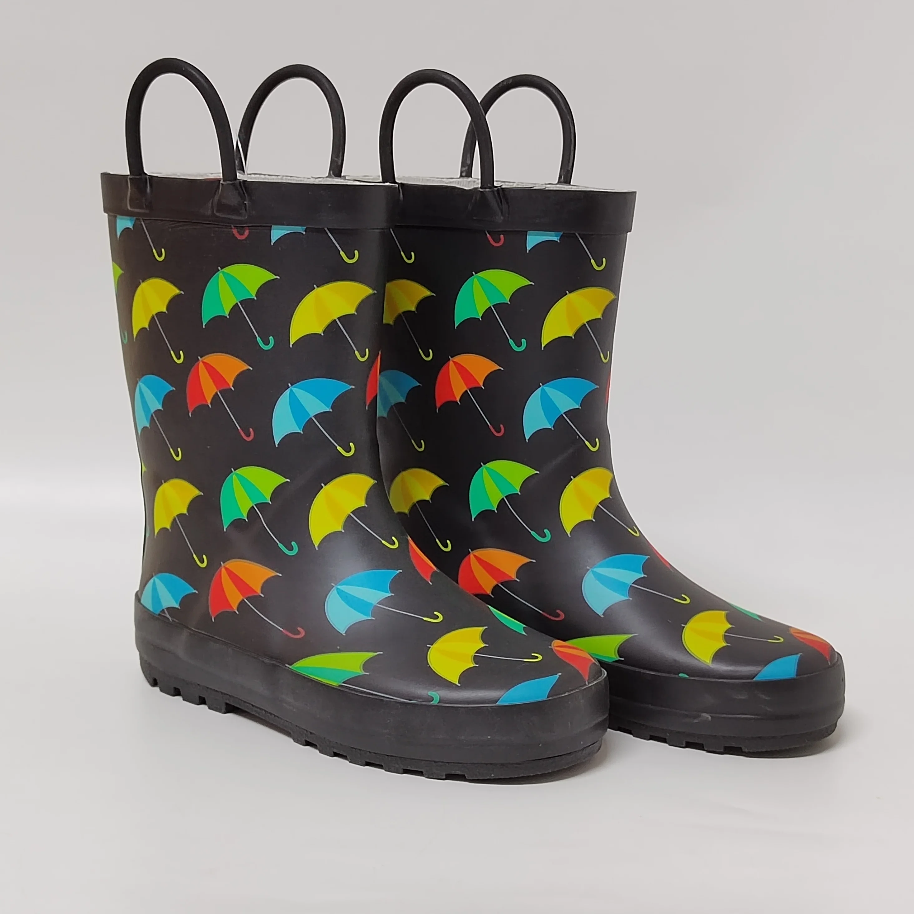 the most popular design umbrella printing color lining rubber wellies for children