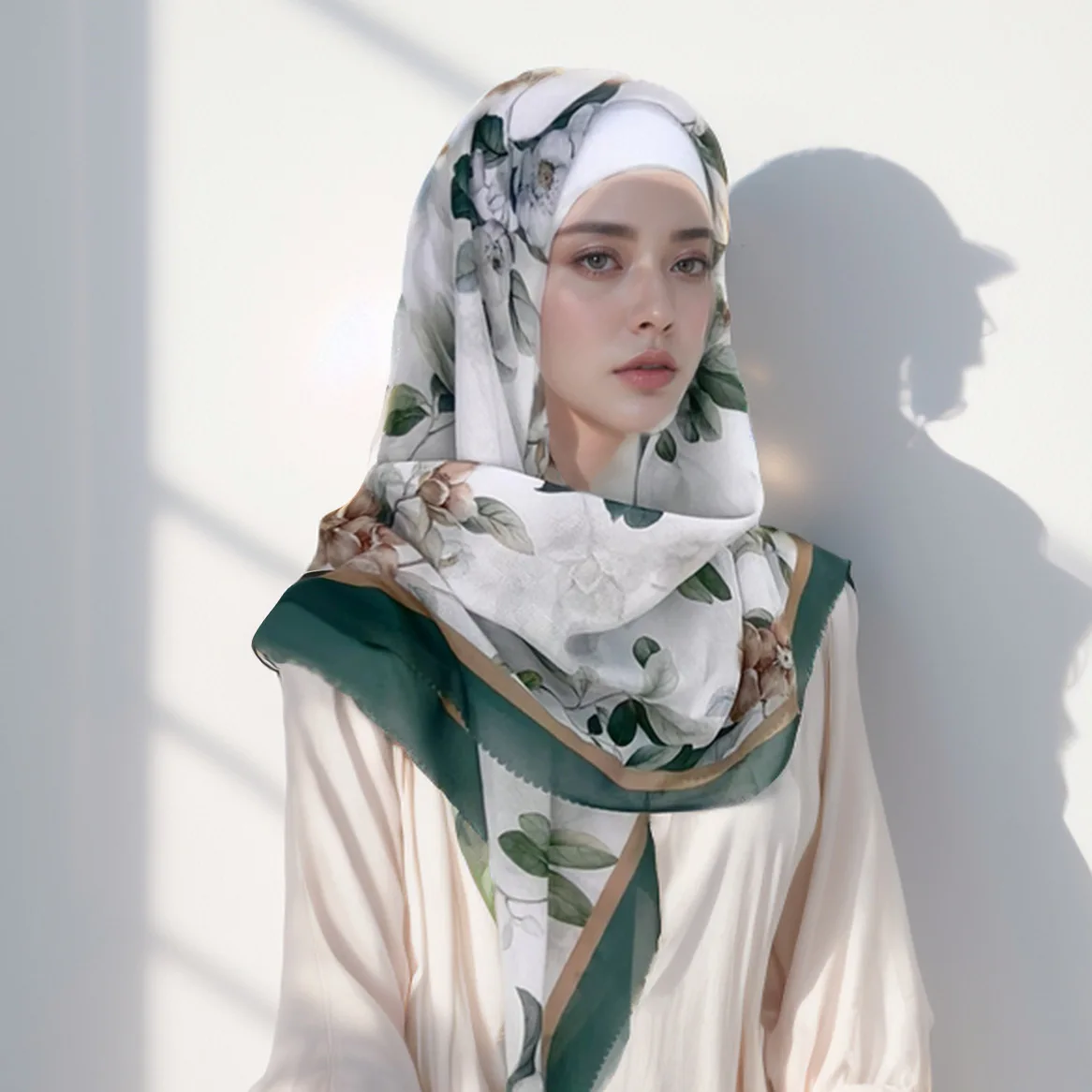 110*110 CM Square Scarf Voile African Hijab Muslim Classic Fashion Malaysian Hijab Print 2024 Bali Yarn Voile Scarf Wholesale