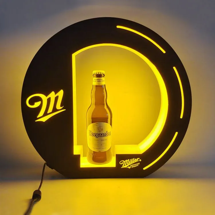 Factory Custom Led Acrylic Base Bar Nightclub Decorative Wine Bottle Presenter Display Rack For Display