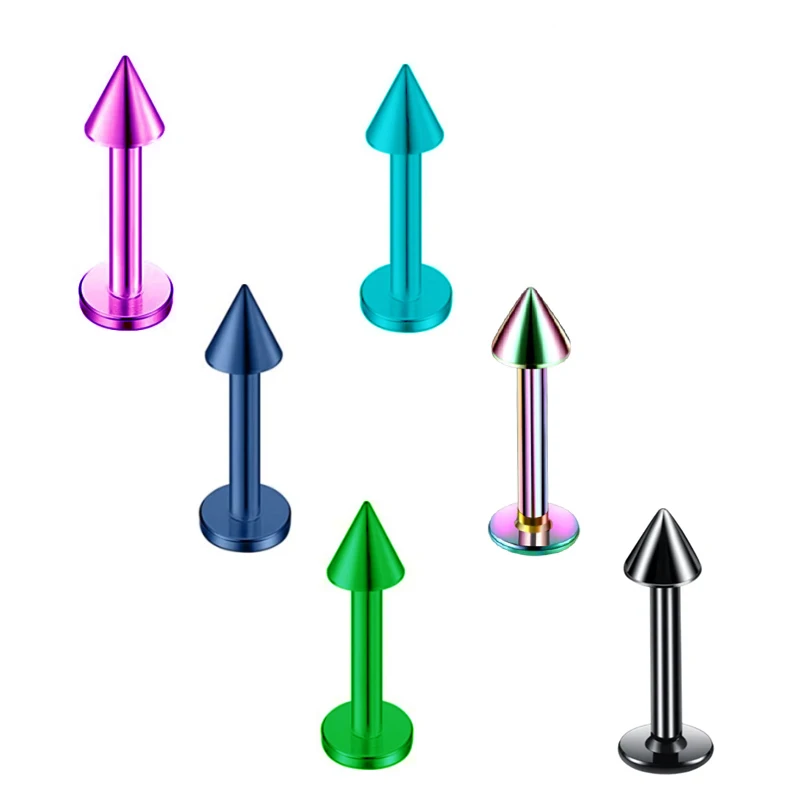 g23 titanium earrings titanium earrings internal threaded lip rings spike piercing labret rings