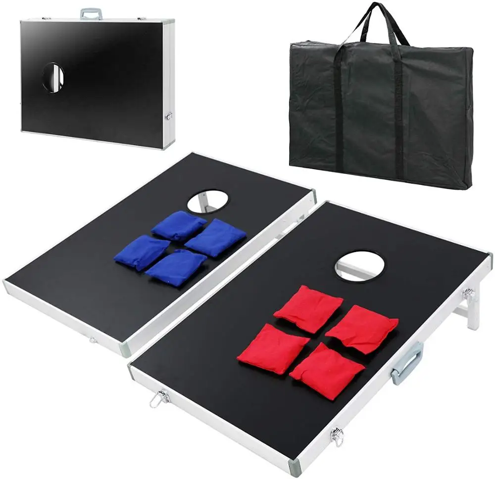 Aluminum foldable cornhole game set bean bag toss