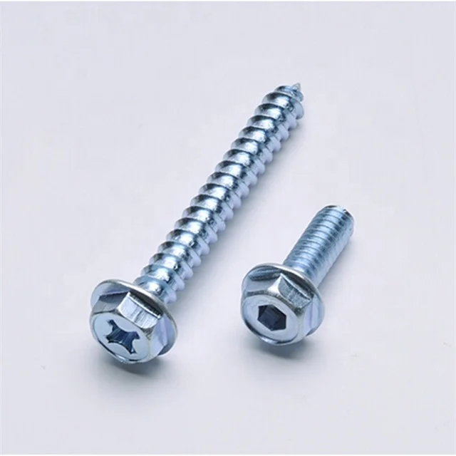 license plate screw corrosion resistance stainless steel cross recessed slotted hex flange head self tapping screw