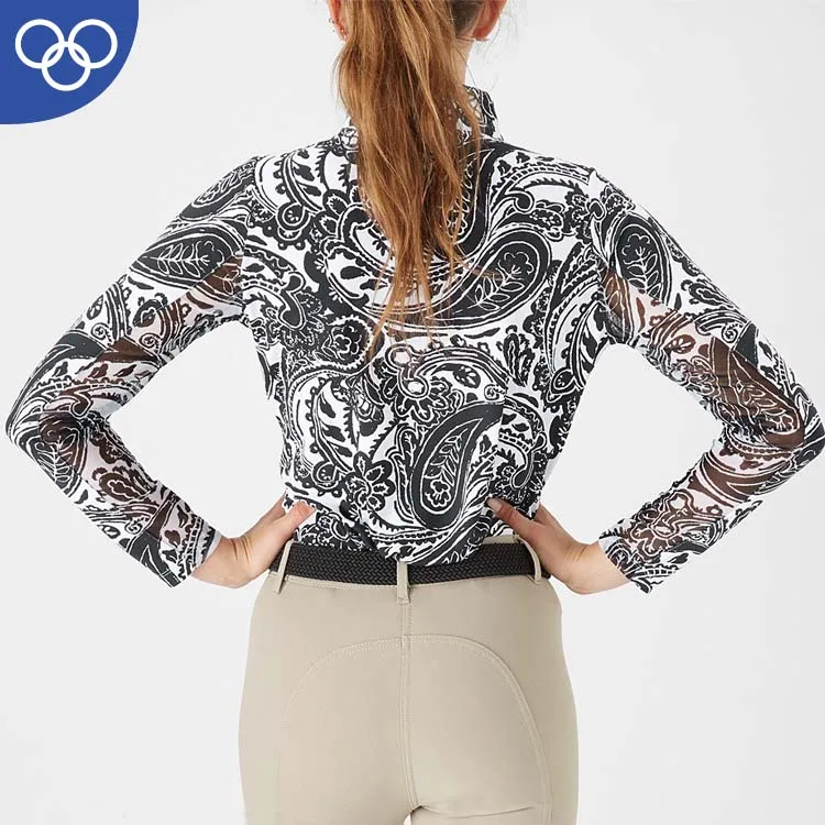 OEM/ODM Factory Riding wear Custom Horse Riding top short sleeves Shirt for Women