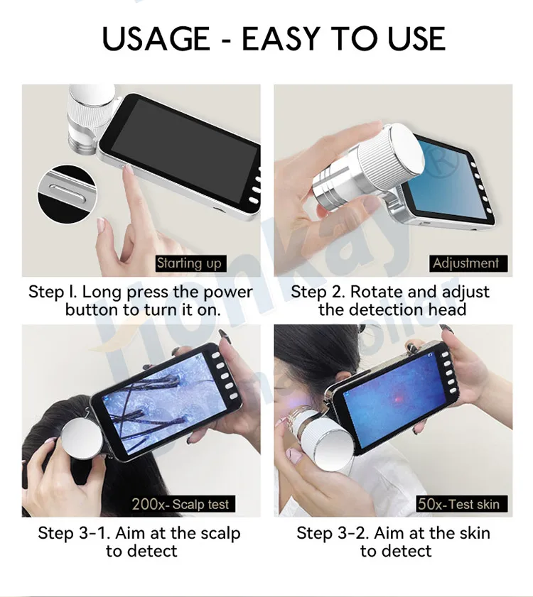 Portable Face Skin Diagnostics Analyzer Facial Tester Scanner Magic Face Mirror Device Scalp HD Detector Skin Analysis Machine