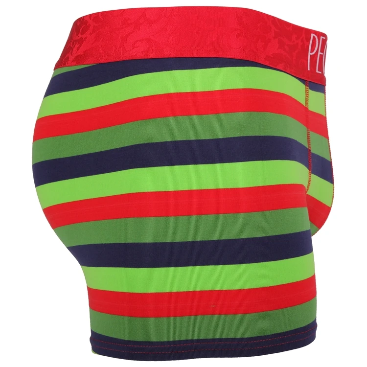 
Printed stripe organic fabric custom logo briefs men cotton boxer underwear 