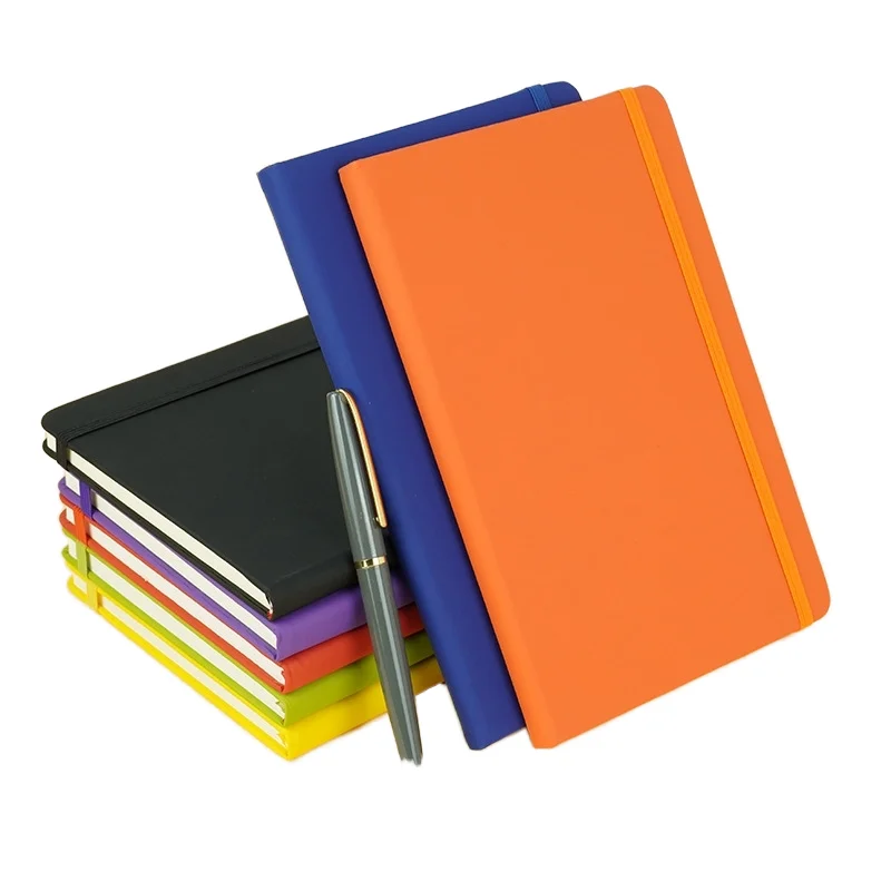 Hot Custom Pu Leather Soft Skin Stamping Hardcover Notebook A5 A6  Note Book Custom Printing With Gold Foil Stamping