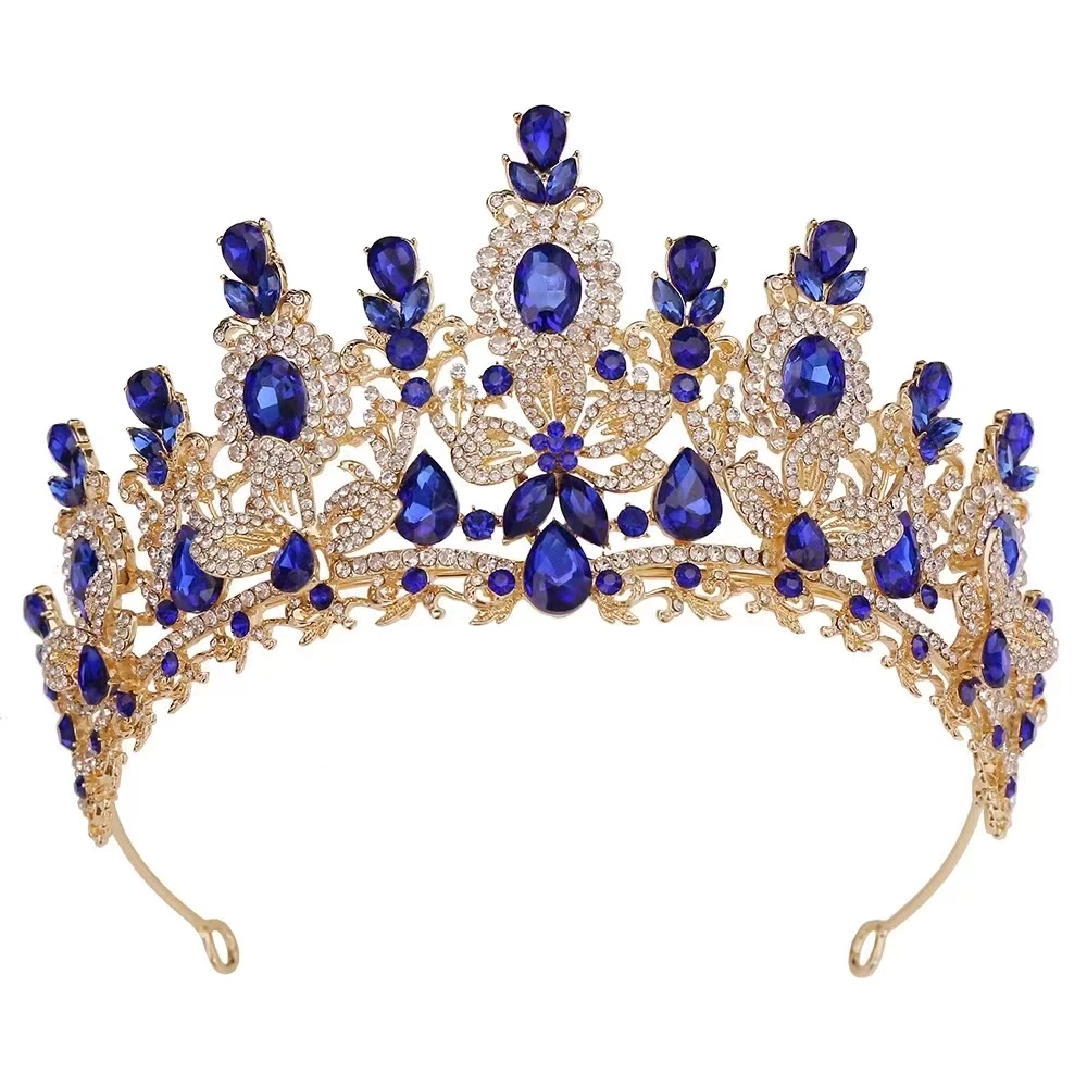 Princess Crystal Pink Tiara for Bridal  Baroque Headpieces Party Bride Tiaras And Crowns Wedding Tiara Bridal Crown  For Girls