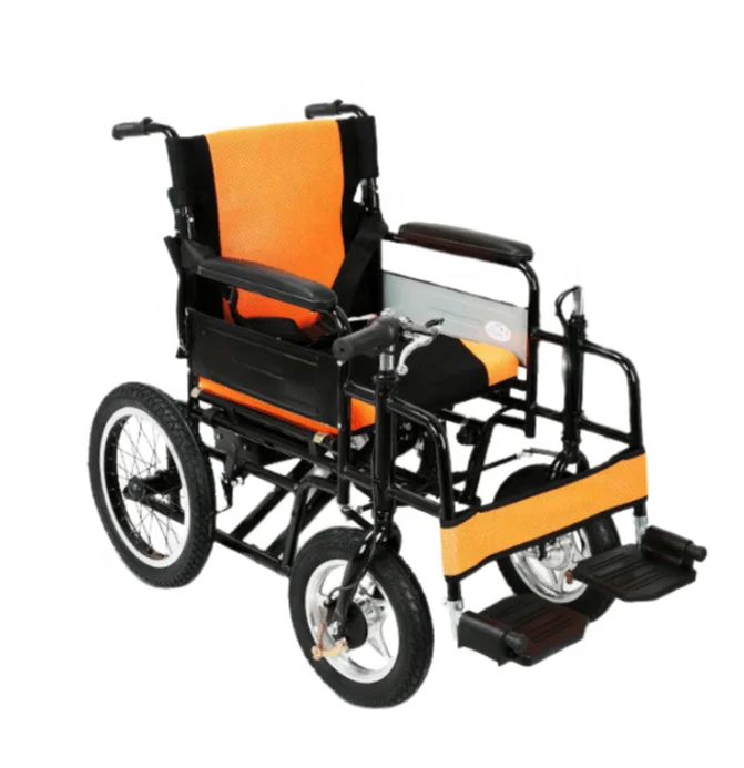 Foldable Lightweight Electric Wheelchair For Disabled Elderly People  Power Wheelchair With Handlebars
