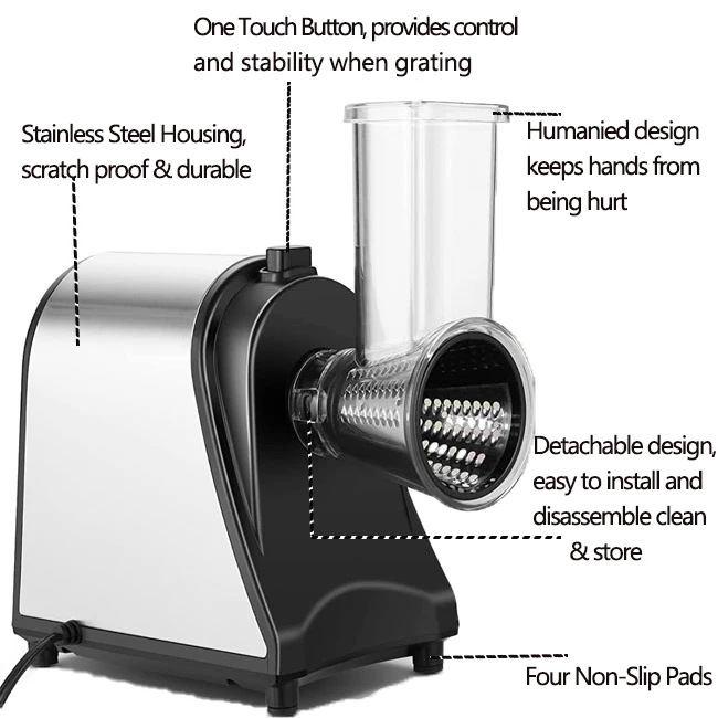 Factory Direct Price Vegetable Shredder Slicer Rotary Vegetable Slicer Of 5 Blades Salad Shooter
