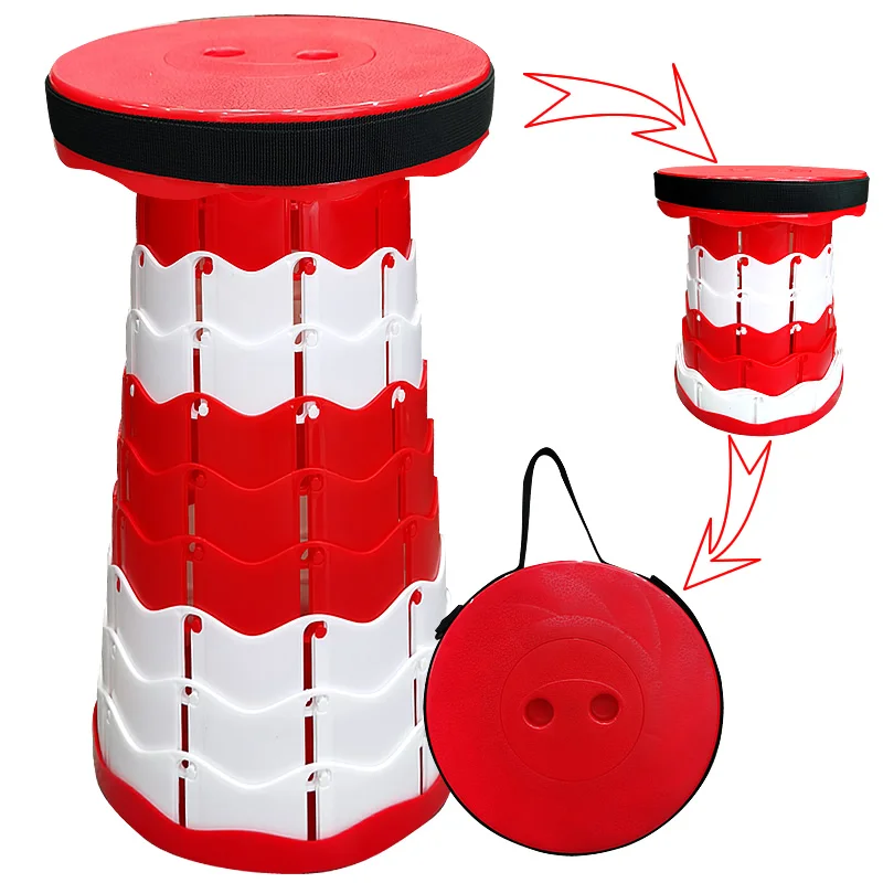 2021 New Retractable Stool Folding Stool Lightweight  Sturdy with Load Capacity 400lbs Portable Collapsible telescopic Stool