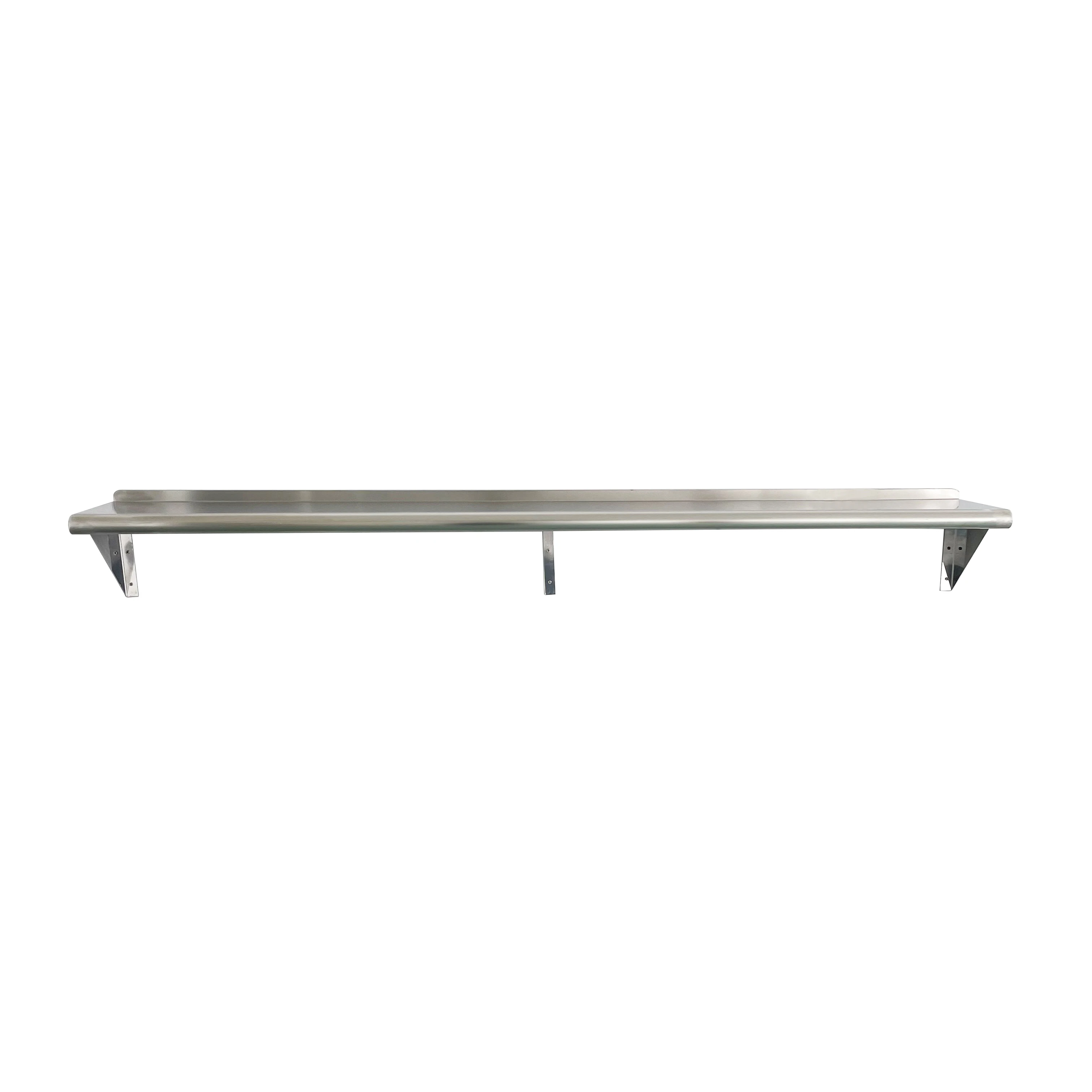 NSF Knock-down Commercial Round Edge heavy duty adjustable long shelf 304 Stainless Steel Wall Mounted Shelf