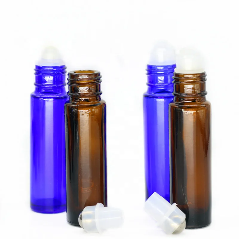 
10ml blue amber roll on glass bottle 