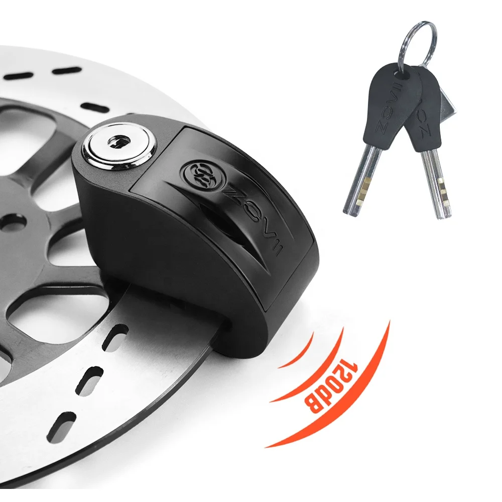 Wholesale Price Stainless Steel 120dB Anti-theft Security Alarm Brake Disc Lock For Motorcycle