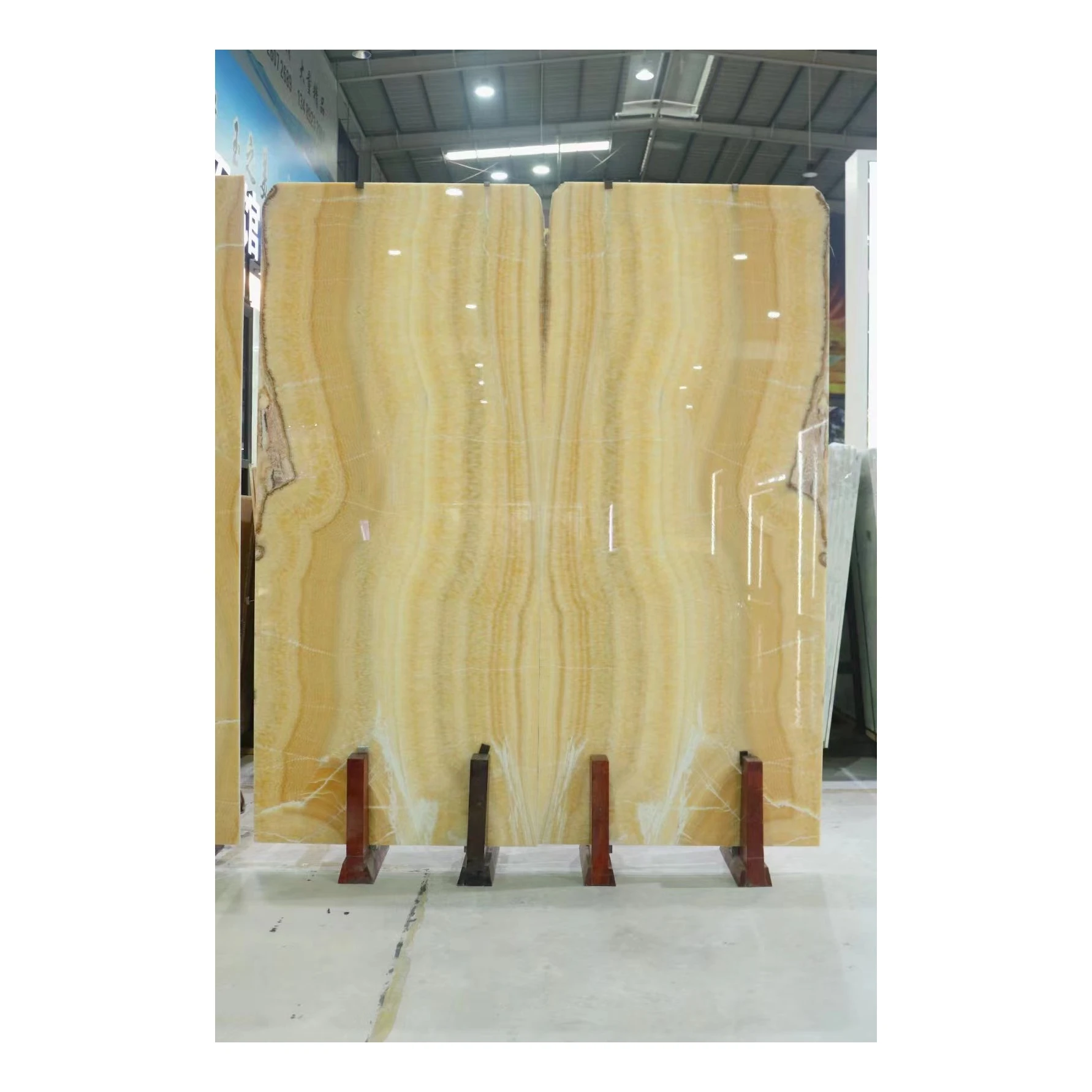 Newstar Natural Marble Stone Honey Onix Slab Countertop Floor Wall Tiles Yellow Onyx Slabs Bookmatch Yellow Marble Slab