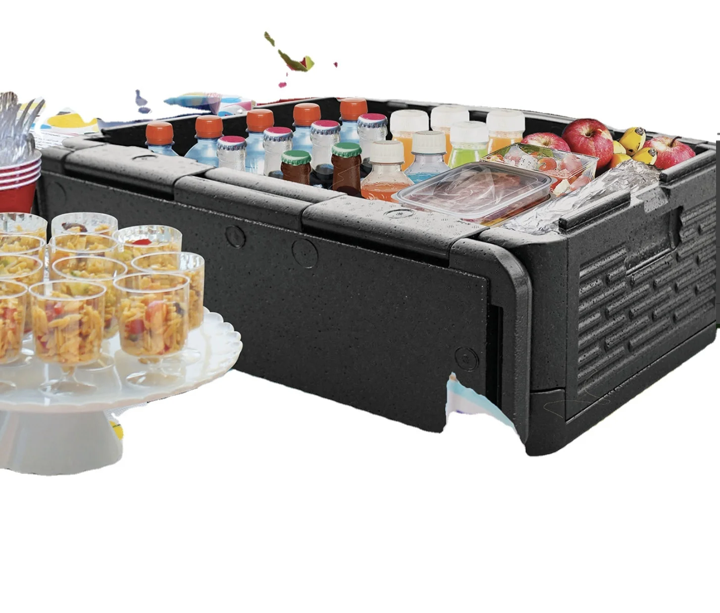 HS flip insulated camping lightweight Chill Chest collapsible iceless cooler box foldable EPP foam flip box keep  cool or warm