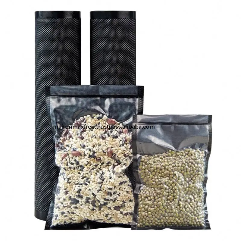 Vacuum bag textured and embossed food saver vacuum sealer bags transparent/black vacuum bag