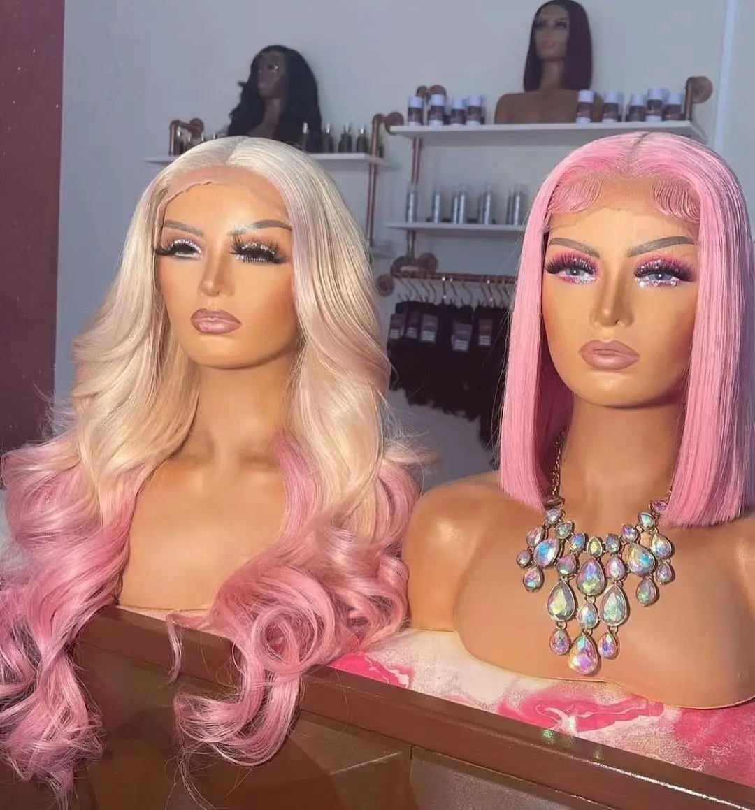 hot sale Unprocessed raw Virgin Brazilian bone Straight human hair extensions Pre Plucked Lace Front wigs human hair bundles