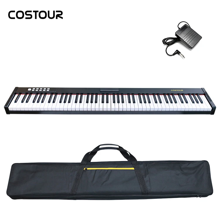 Портативное пианино Costour, 128 тонов, электронное пианино, цифровая клавиатура для путешествий