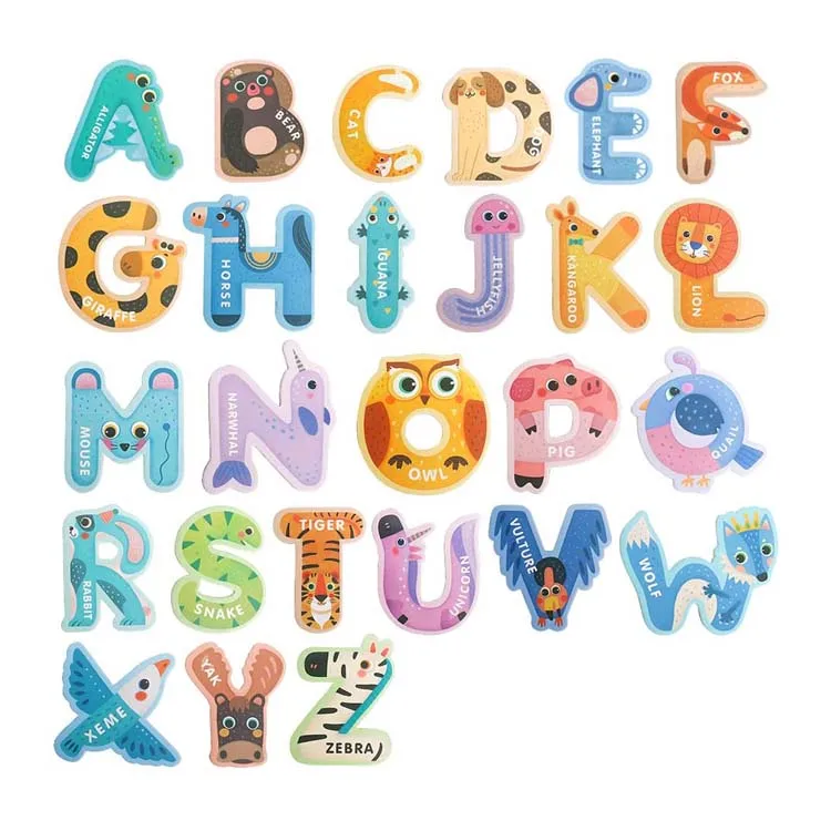Custom Decorative Refrigerator Magnets Abc Alphabet Animal Shape Toys Refrigerator Fridge Magnets