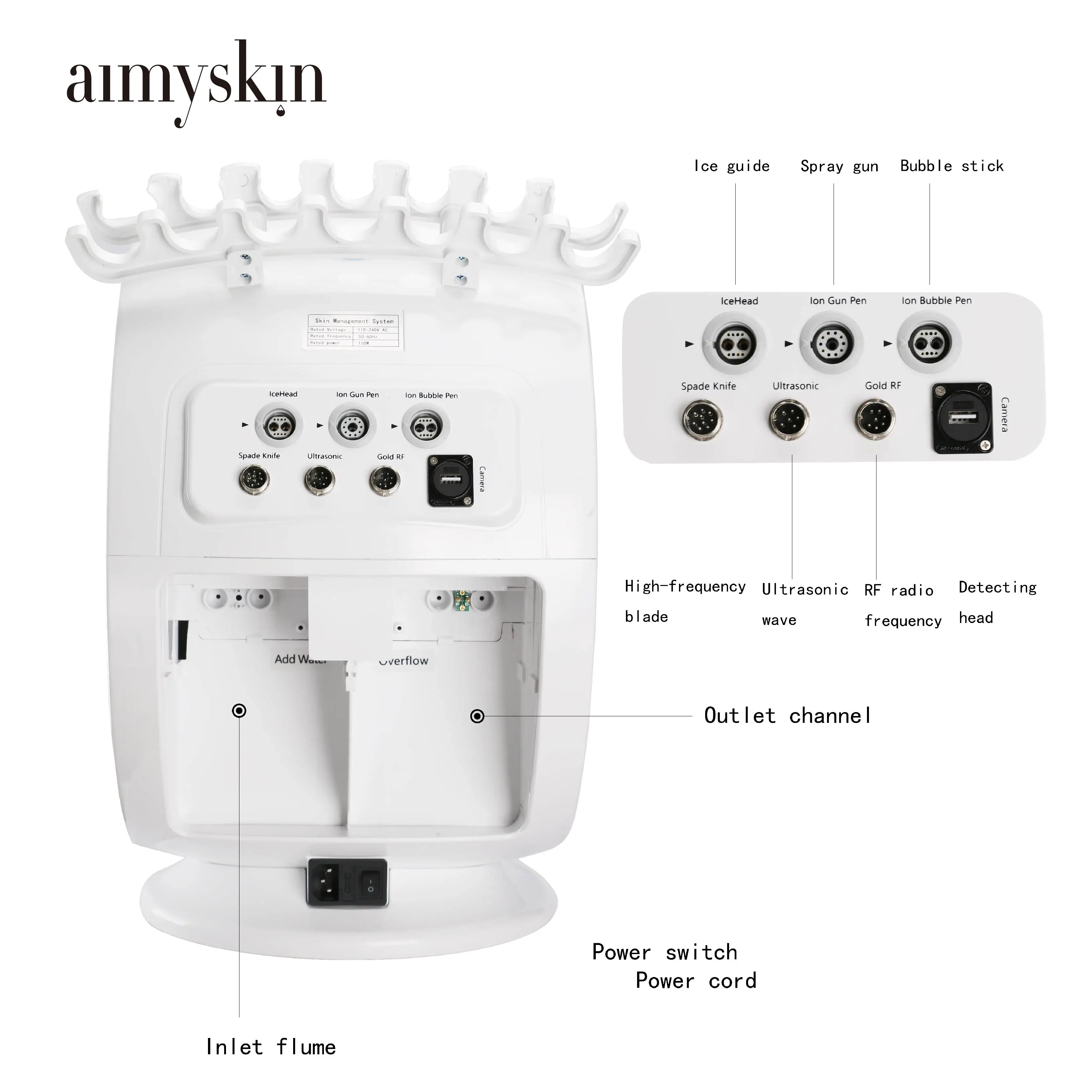Portable oxygen jet peeling crystal microdermabrasion hidra machine H2O2 hydra 7 in 1 hydrodermabrasion facial machine