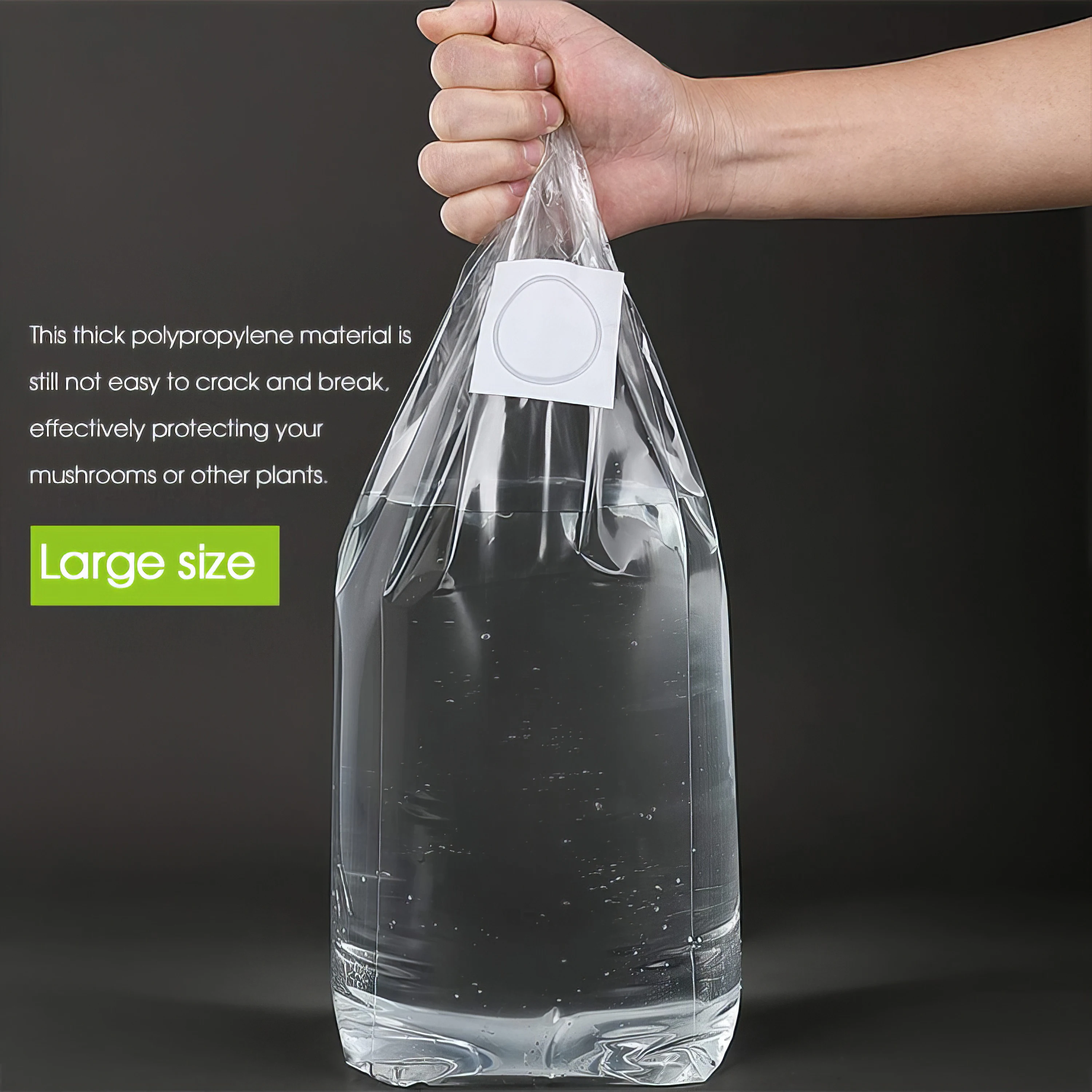 Custom High Temperature Resistance small 10cm 0.5 micron autoclavable PP pvc Mushroom spawn grow Filter grain bag for mushroom