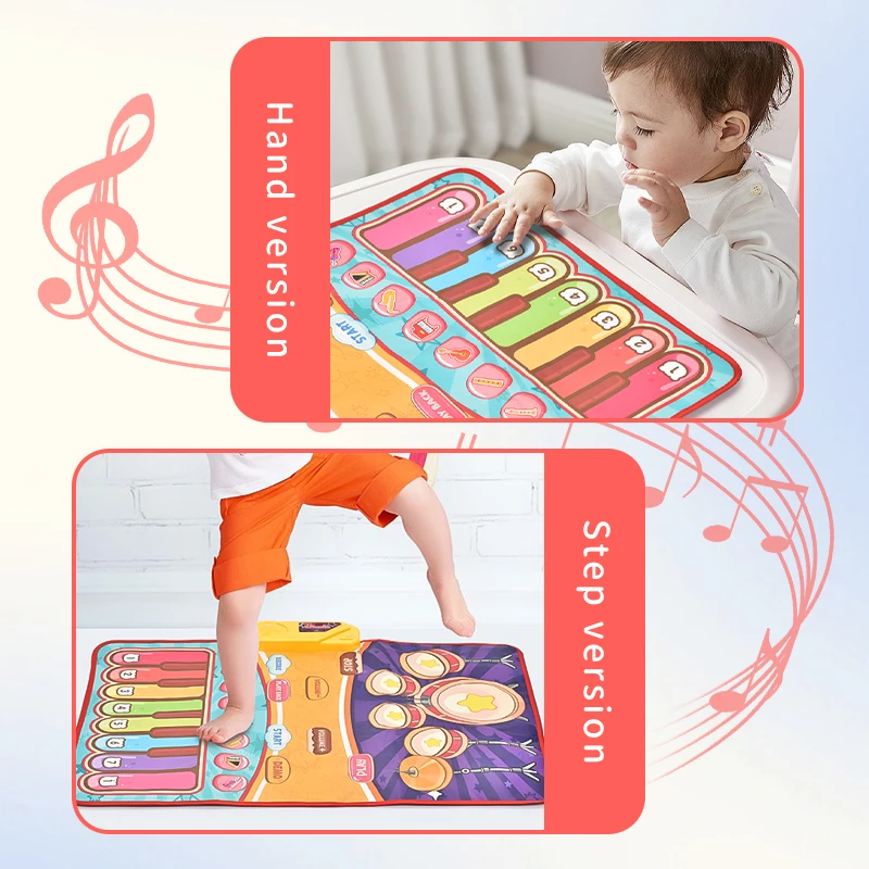 2 in 1 Musical Toys music blanket Music Sensory Drum and piano Play Mat Baby Toys for Toddler