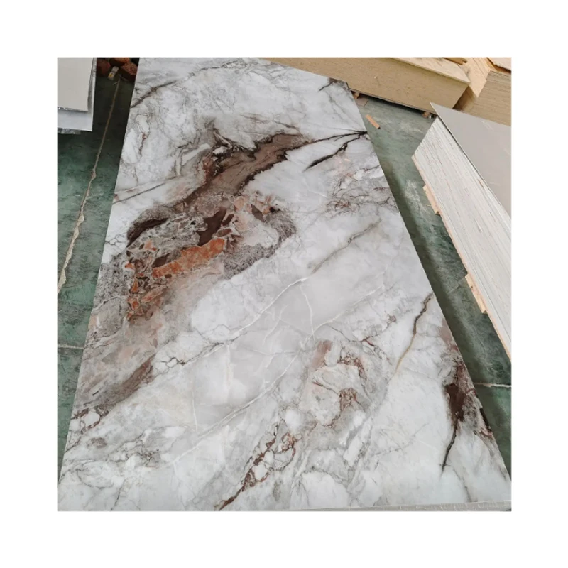 Sample Factory Price Home Decor Tv Background PVC UV Marble Sheet 3mm Boards High Glossy 3D Printed PVC Marble Wall Panel