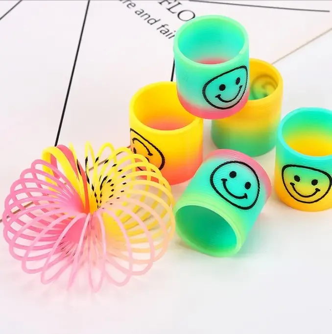 2023 Hot Sales Elastic Mini Rainbow Spring Coil Anti stress Hand Skill Birthday Party Toy Magic Rainbow Spring Toy