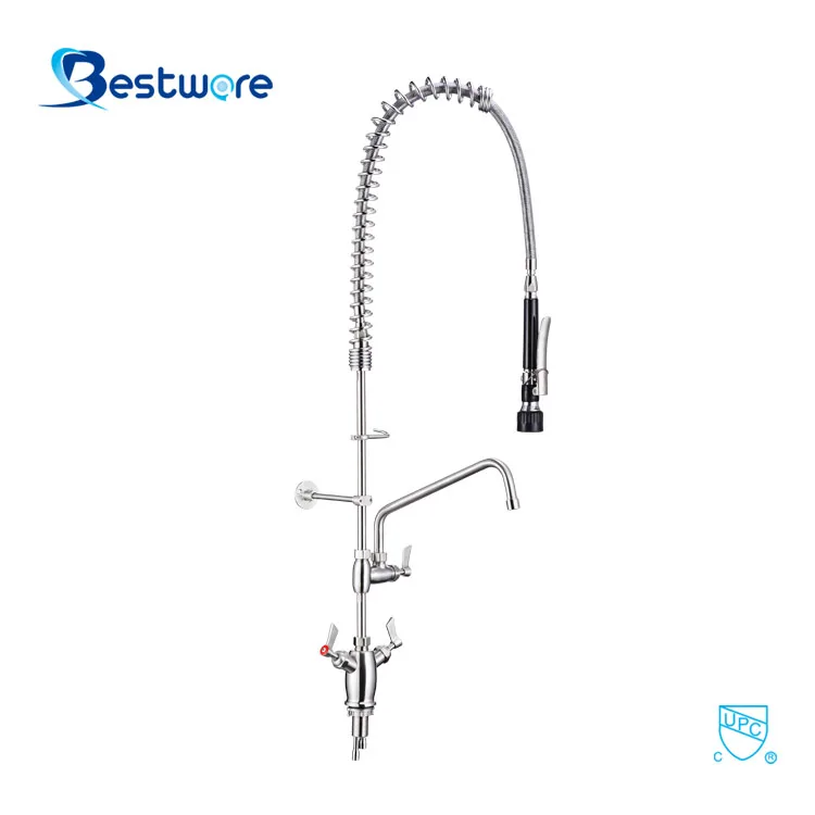 Dual Handle Brushed Bathroom and Kitchen Sink Faucet Hardware Pull down Pantry Flexi Saver with Stainless Steel Valve Core