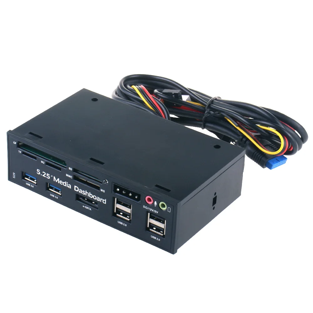 Оптовая продажа 5 25 многофункциональная медиа-панель USB3.0 ESATA SATA порты передняя панель для настольного