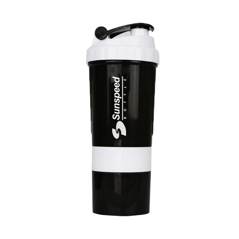 Wholesale 500ml BPA FREE Multifunction Bodybuilding Protein Shaker Water Bottle(3in1) with Metal Mixer Water Bottles Gym 2-3days