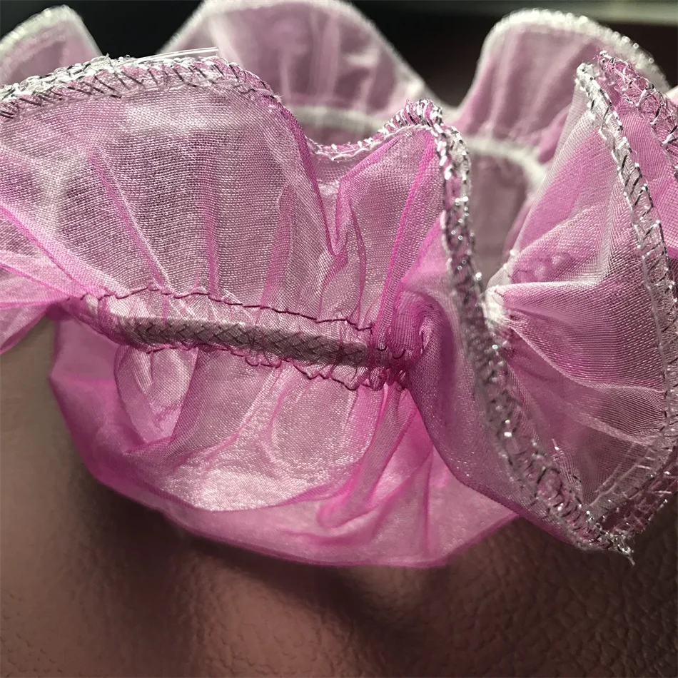 Pink Red purple clear Transparent organza double layers Round Pouch for Jewelry Packaging Gift