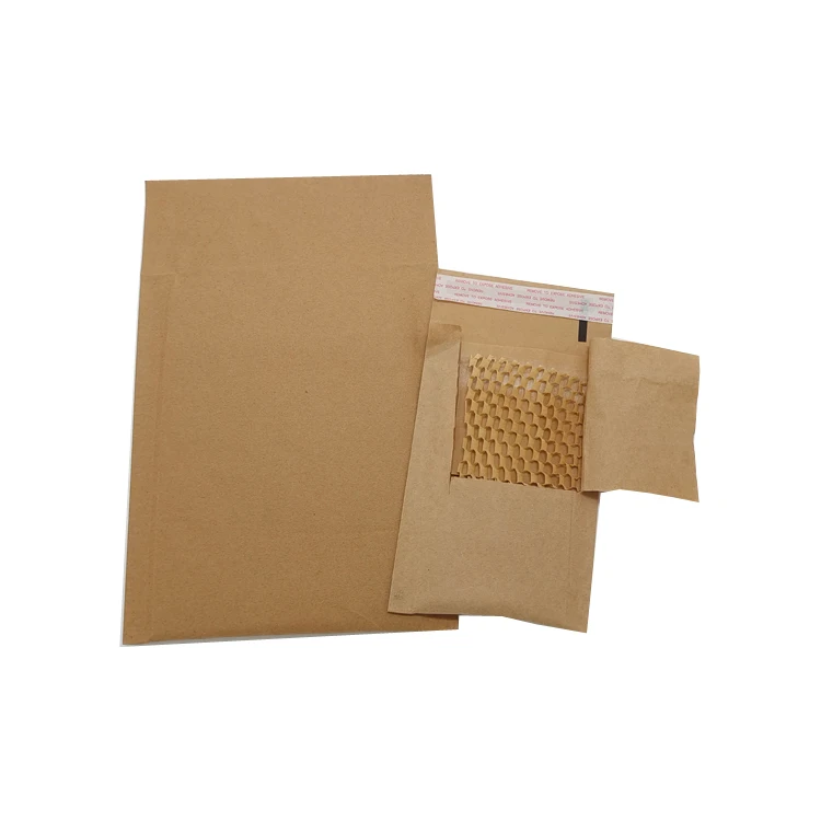100% Recycled Biodegradable Kraft Paper Cushioning Protected Padded Envelopes Natural Honeycomb Padded Envelopes