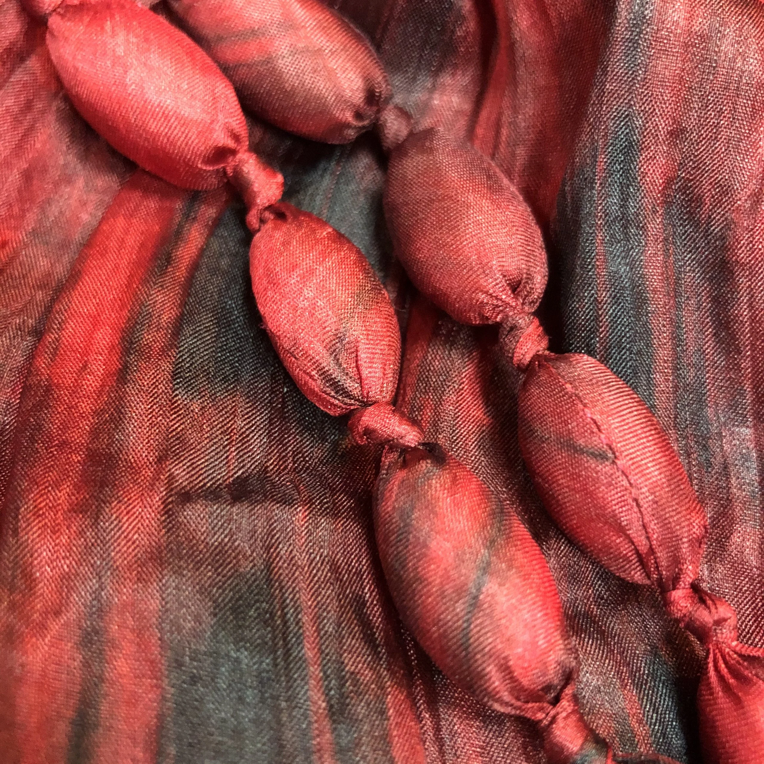 High Quality Necklace Scarf, 100% Vietnam Silk- Loop with Wooden Diamond Beads - OEM, ODM - Fashion Silk Necklace Scarf