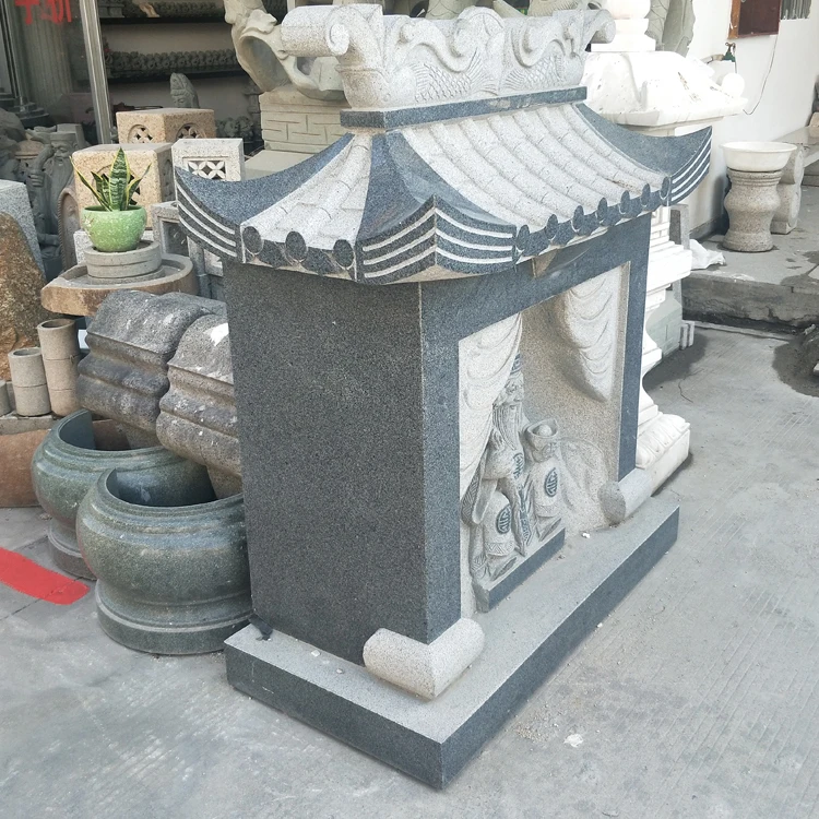 Factory Supply Outdoor Buddha Temple Stone Shrines Antique stone Small Temple Of The God Of Earth TU DI GONG MIAO Baldachine