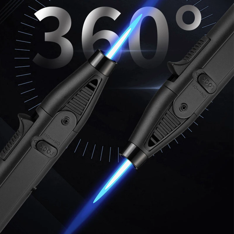 Multipurpose Windproof Butane Refillable Gas Torch Lighter Jet Flame Mini Torch Lighter for BBQ Candles Grills Stove Fireplace