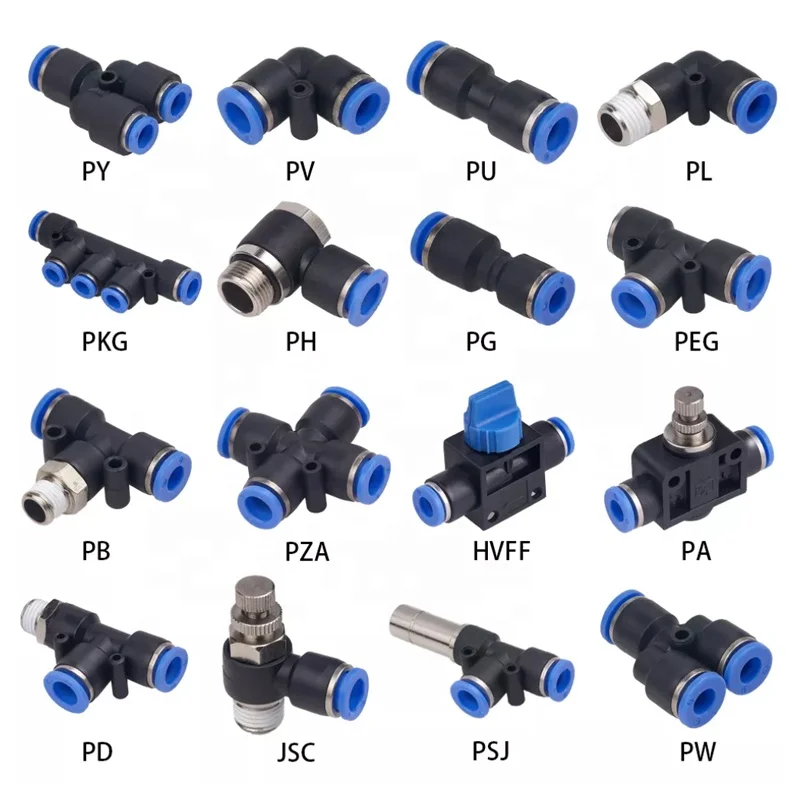 PC Male Connector PC4-M5 PC4-01 PC4-02 PC4-03 Brass Pneumatic Fitting Straight Push Fitting Pneumatic Pu Tube Fittings