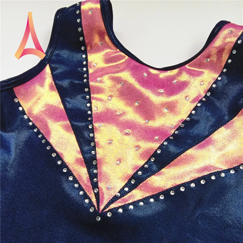 Custom made mystique shining artistic gymnastics leotards girls gym leotards gymnastics suits kids girls