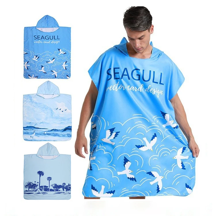 Рекламные товары, 100% для отпуска, хлопковое быстросохнущее песочное детское хлопковое пончо с капюшоном, пляжное полотенце для взрослых