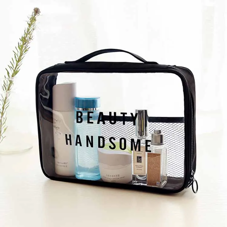 Wholesales  Colorful 3 Sets Clear PVC Travel Cosmetic Bags transparent cosmetic bag