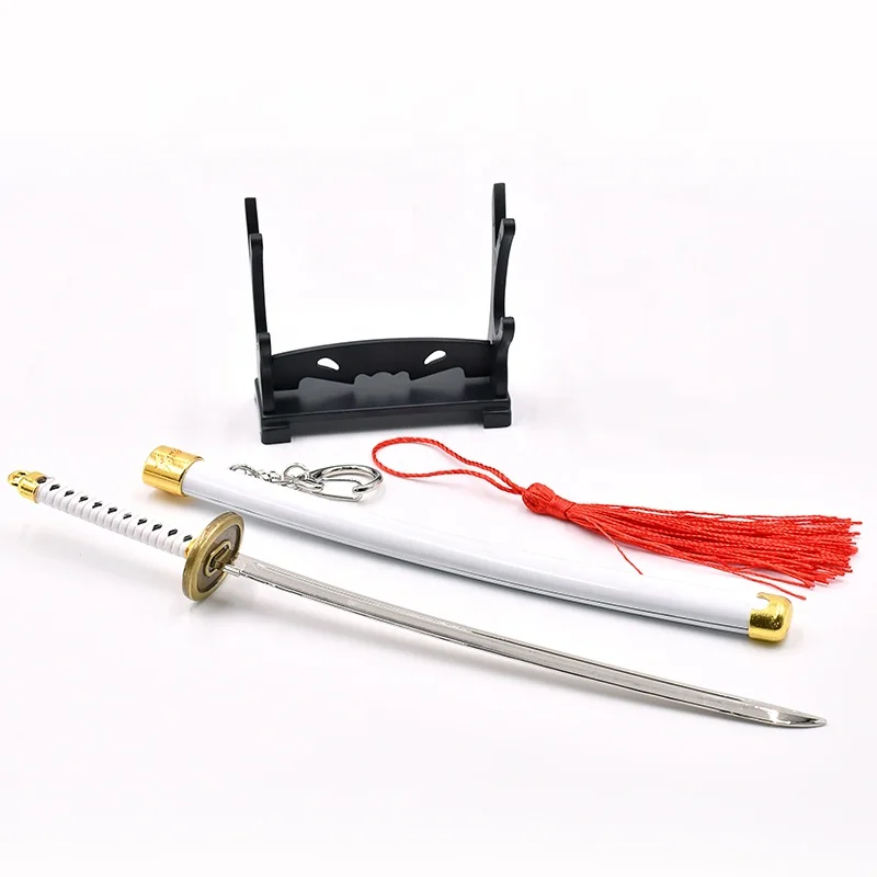 2024 Japanese classic anime one pieces character mini katana and Daoichi text metal arts and crafts toy sword keychain in stock