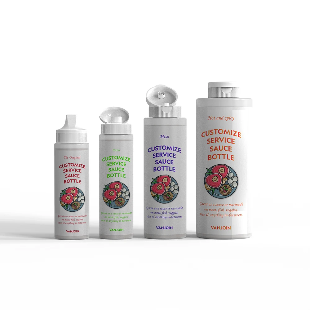 8OZ 12oz LDPE soft squeeze plastic food grade tomato sauce ketchup dispenser bottle on sale Mayonnaise honey Syrup Paste bottle