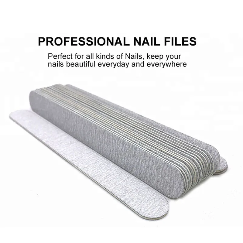 Personalized wholesale zebra gray 80/100/120/150/180/240/320 grit emery board wood nail file