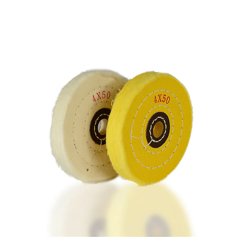 Buffing Wheel Mirror Polish Tools 3 4 5 6 Inch White / Yellow Inner Hole 10-16Mm for Metal Polishing Tool Cotton Cloth Wheel