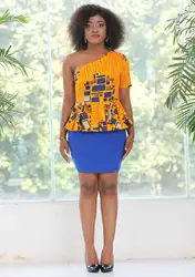 women one shoulder fitted dress ankara design slope shoulder tight dress