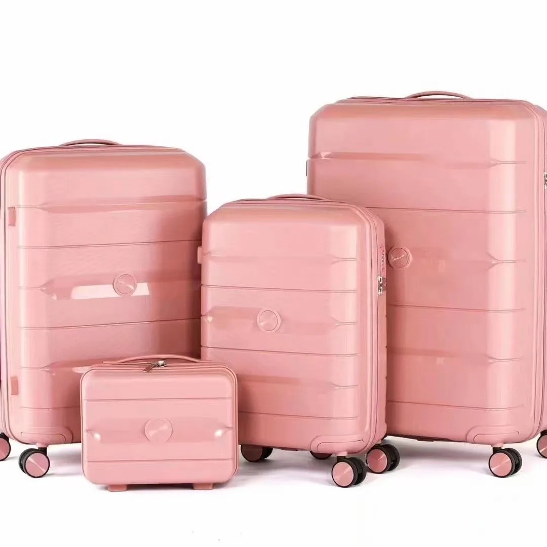 New Pp Luggage Trolley Case Three-piece Suit Four-piece Universal Wheel Wear-resistant Drop-resistant 28 Large Capacity Suitcase