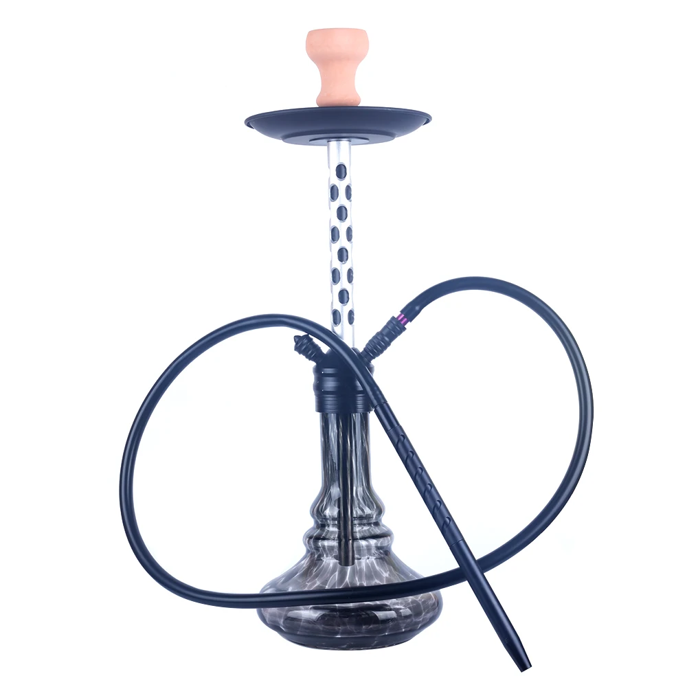 Wholesale Hot Selling Glass And Metal Portable Hookah Set Mouthpiece Black Shisha Hookah
