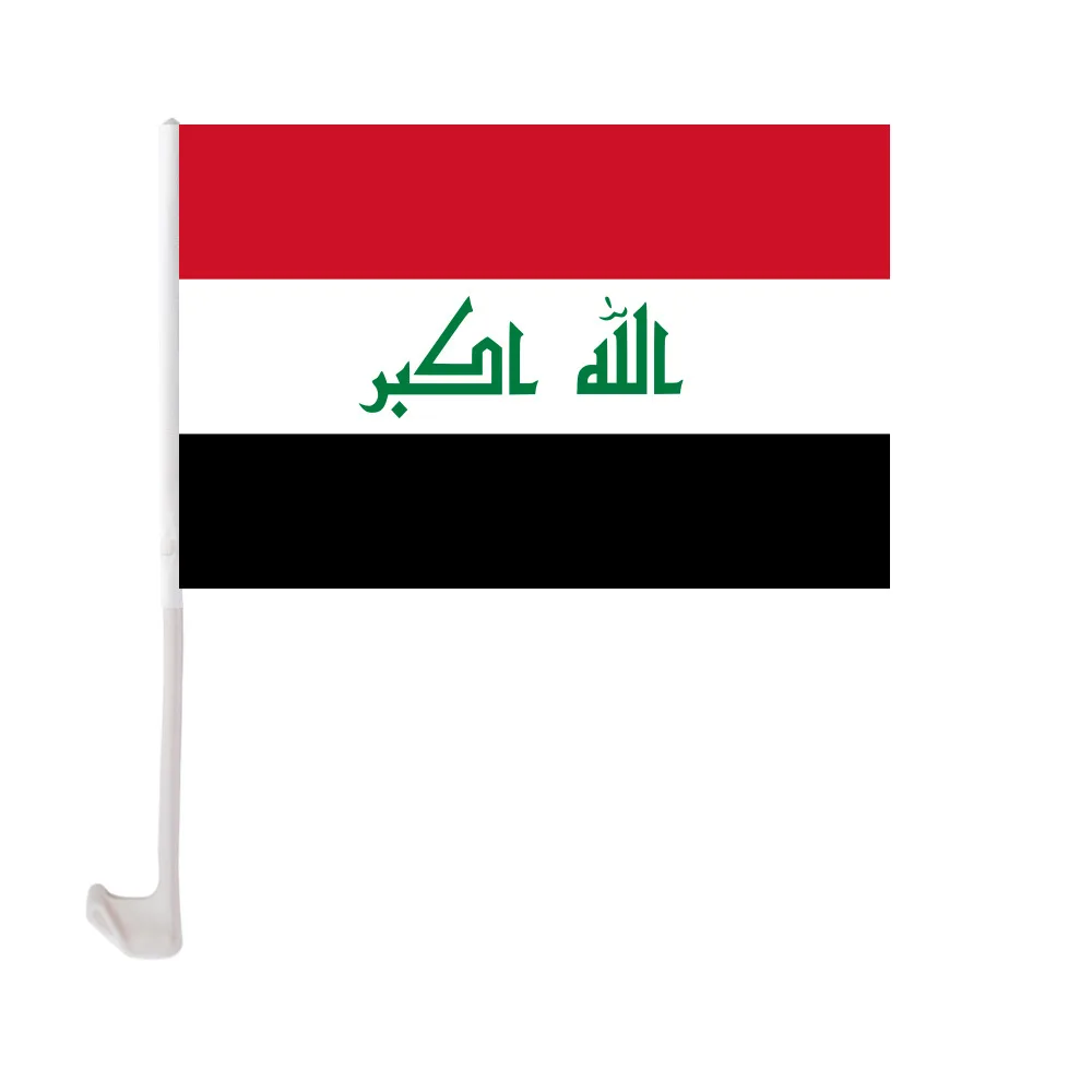 12x18 дюймов полиэстер печать Iraq пользовательский флаг окна автомобиля с держателем