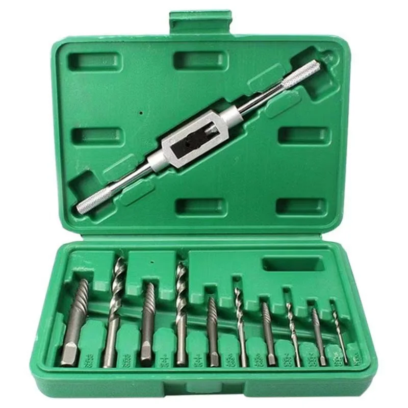 11pcs/Set Damaged Broken Screw Extractor Adjustable Tap Die Wrench Stud Remover Tool Kit